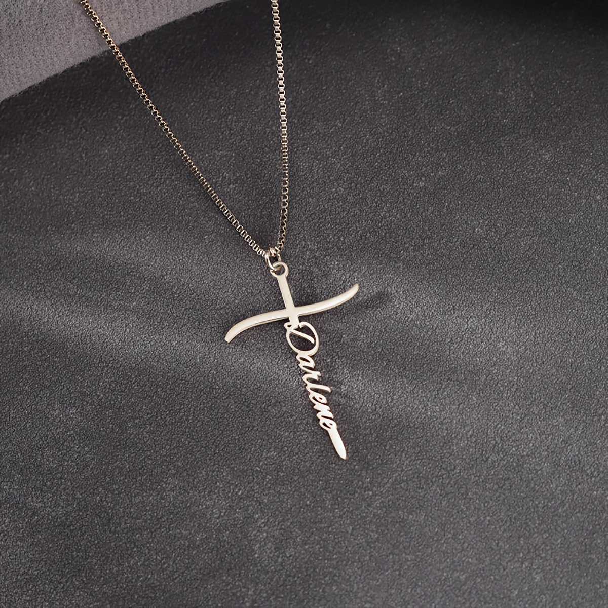 Unisex Personalized Cross Name Necklace in 304L Stainless Steel